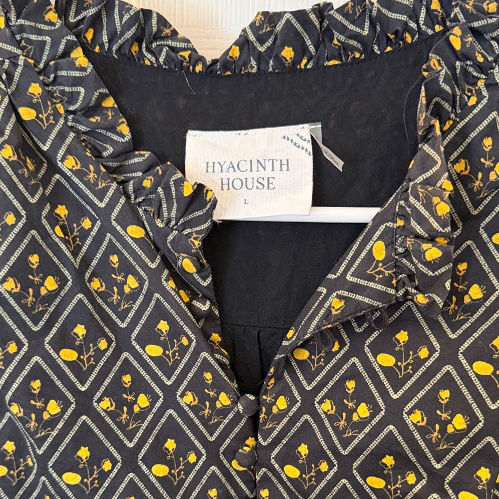 Tuckernuck Hyacinth House Black and Yellow Floral Dress
